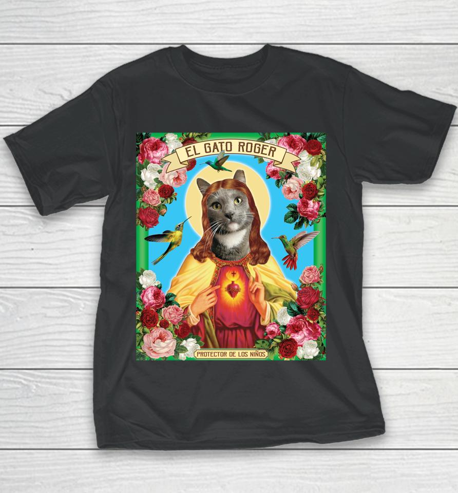 Cat El Gato Mexican Catholic Saint Weird Surrealism Youth T-Shirt