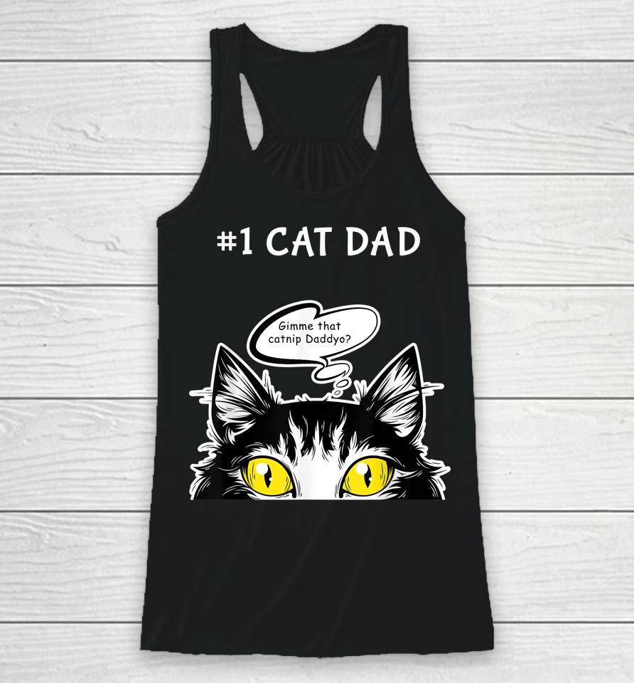 Cat Fathers Day Catnip Crack Cat Weed Best Cat Dad Racerback Tank