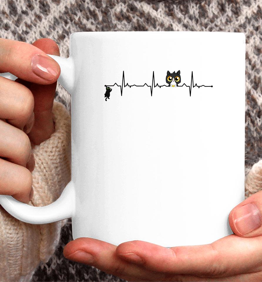 Cat Heartbeat Kitten Graphic Coffee Mug