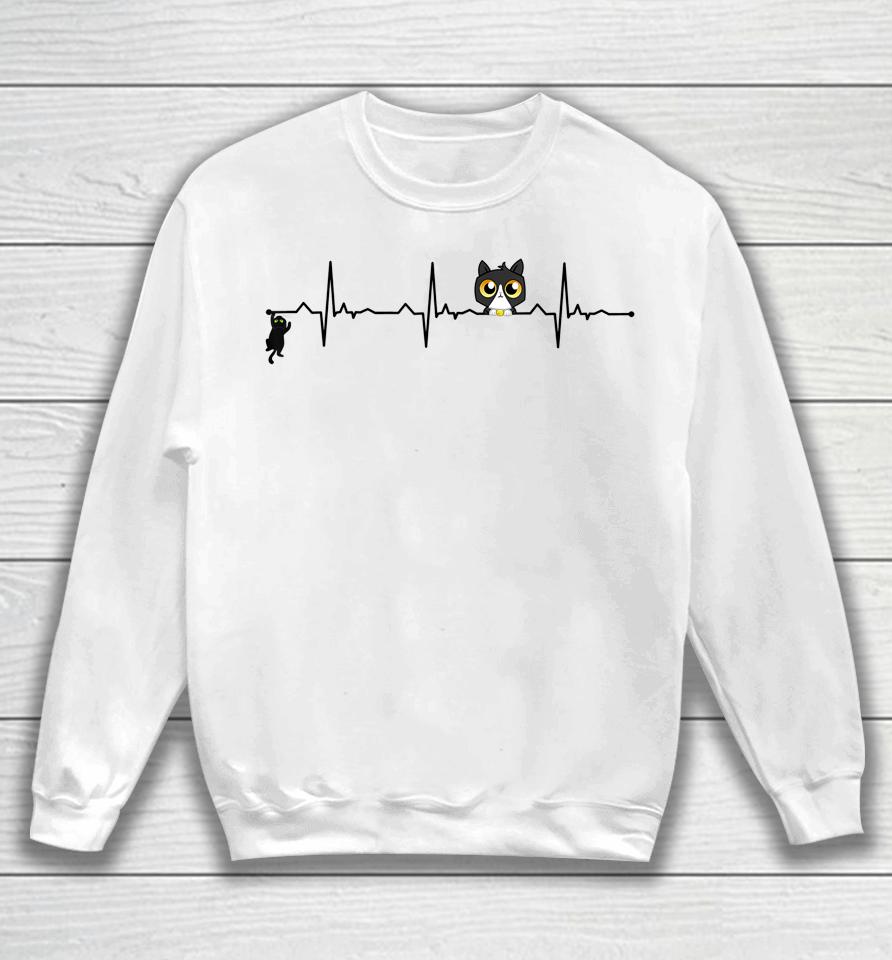 Cat Heartbeat Kitten Graphic Sweatshirt