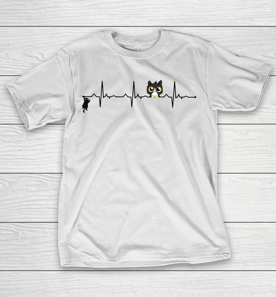 Cat Heartbeat Kitten Graphic T-Shirt