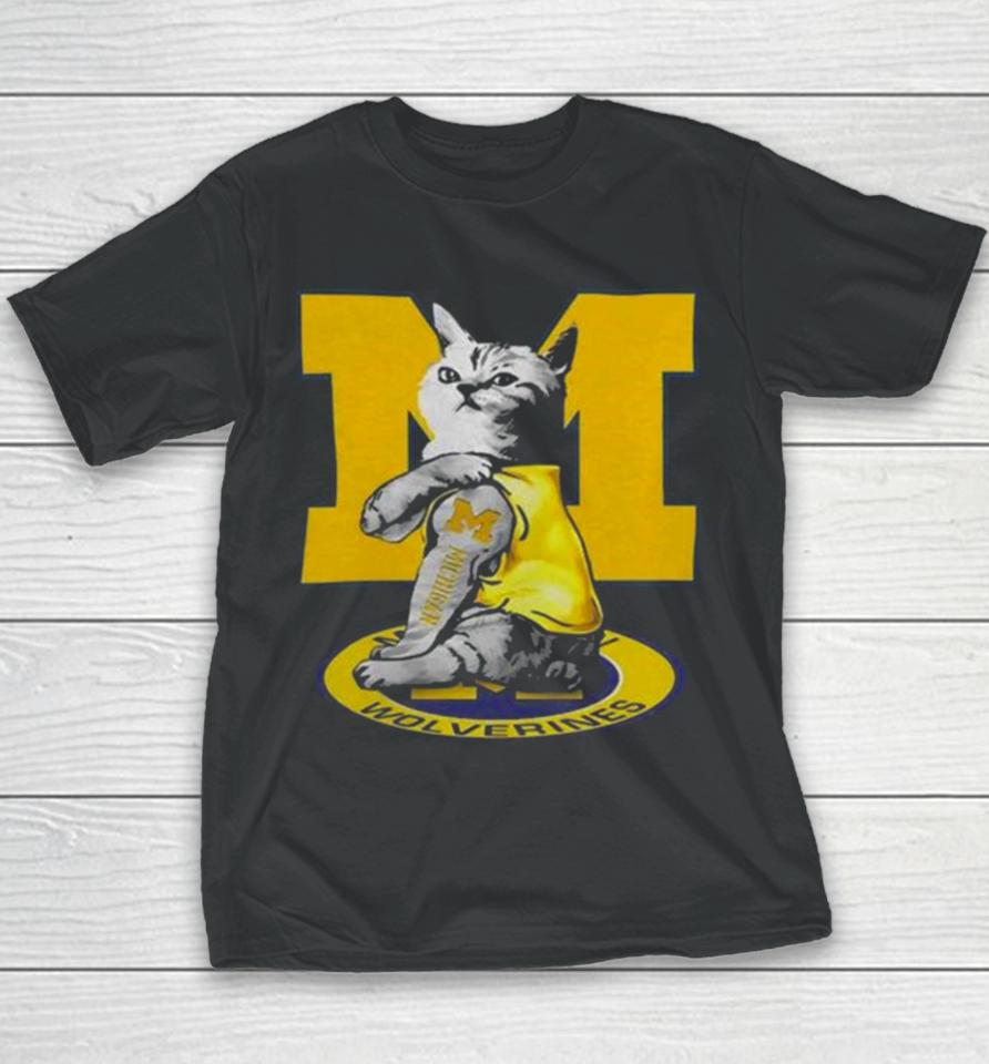 Cat I Love Michigan Wolverines 2024 Youth T-Shirt