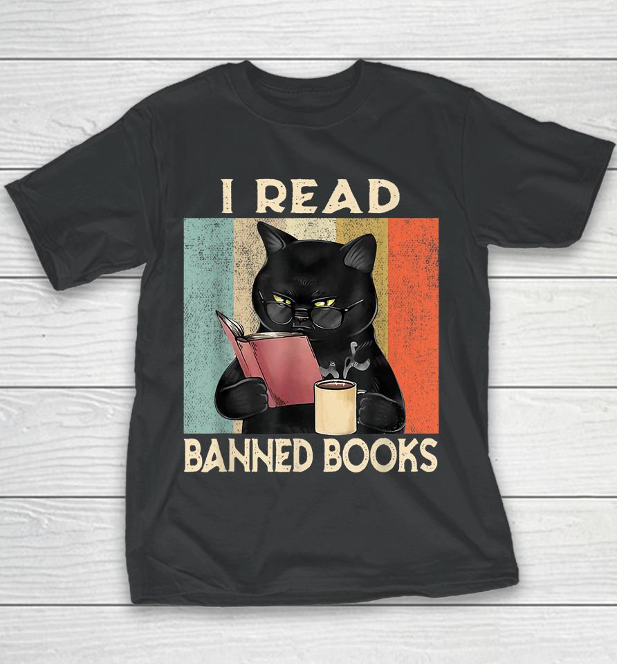 Cat I Read Banned Books Youth T-Shirt