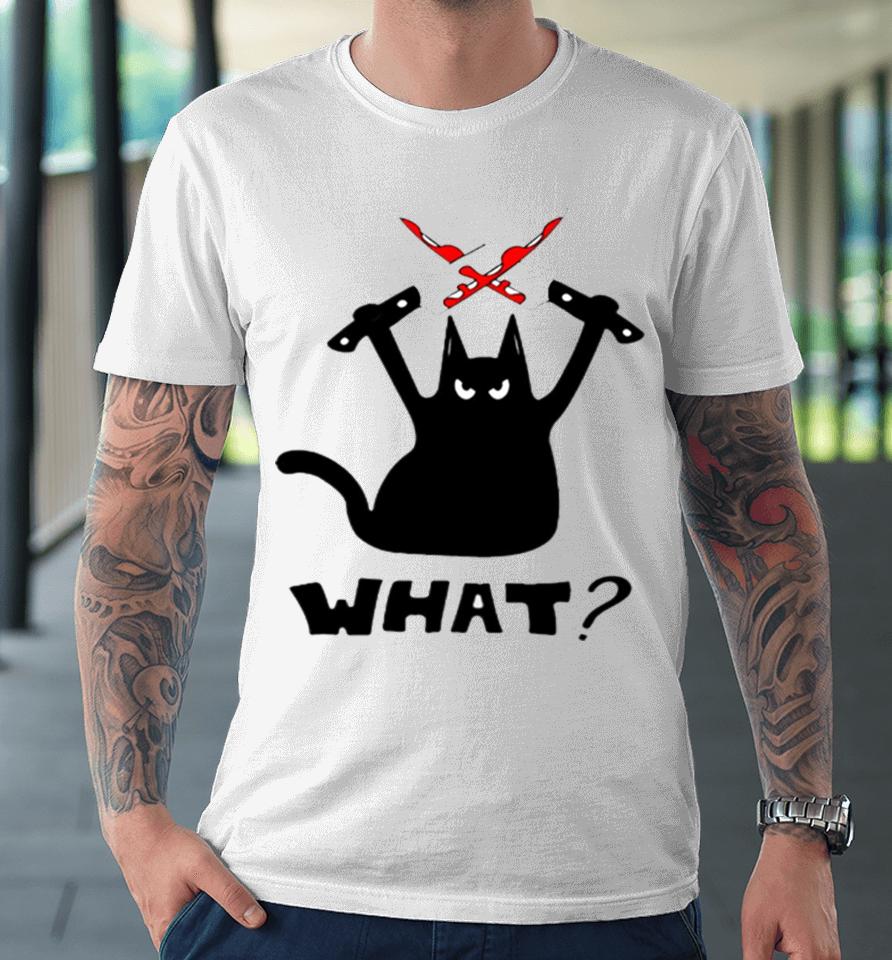 Cat Knife Merry Christmas Black Cat K Premium T-Shirt