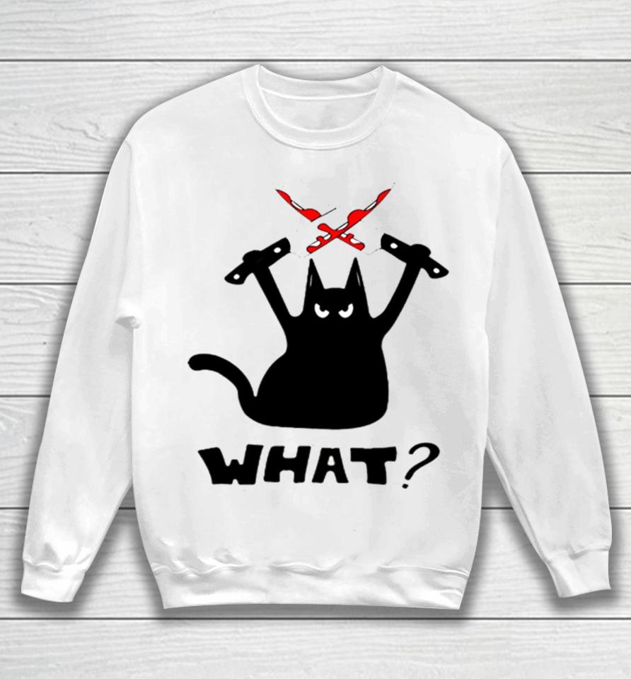 Cat Knife Merry Christmas Black Cat K Sweatshirt