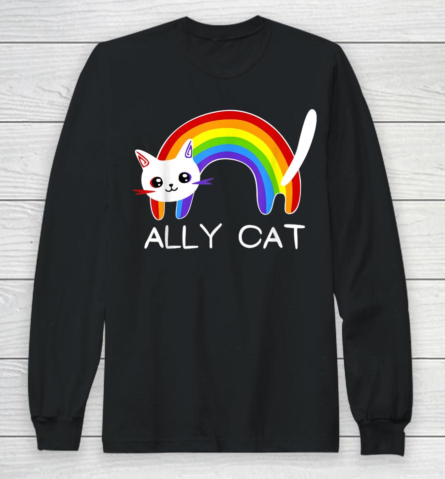 Cat Lgbt Rainbow Flag Gay Pride Month Long Sleeve T-Shirt