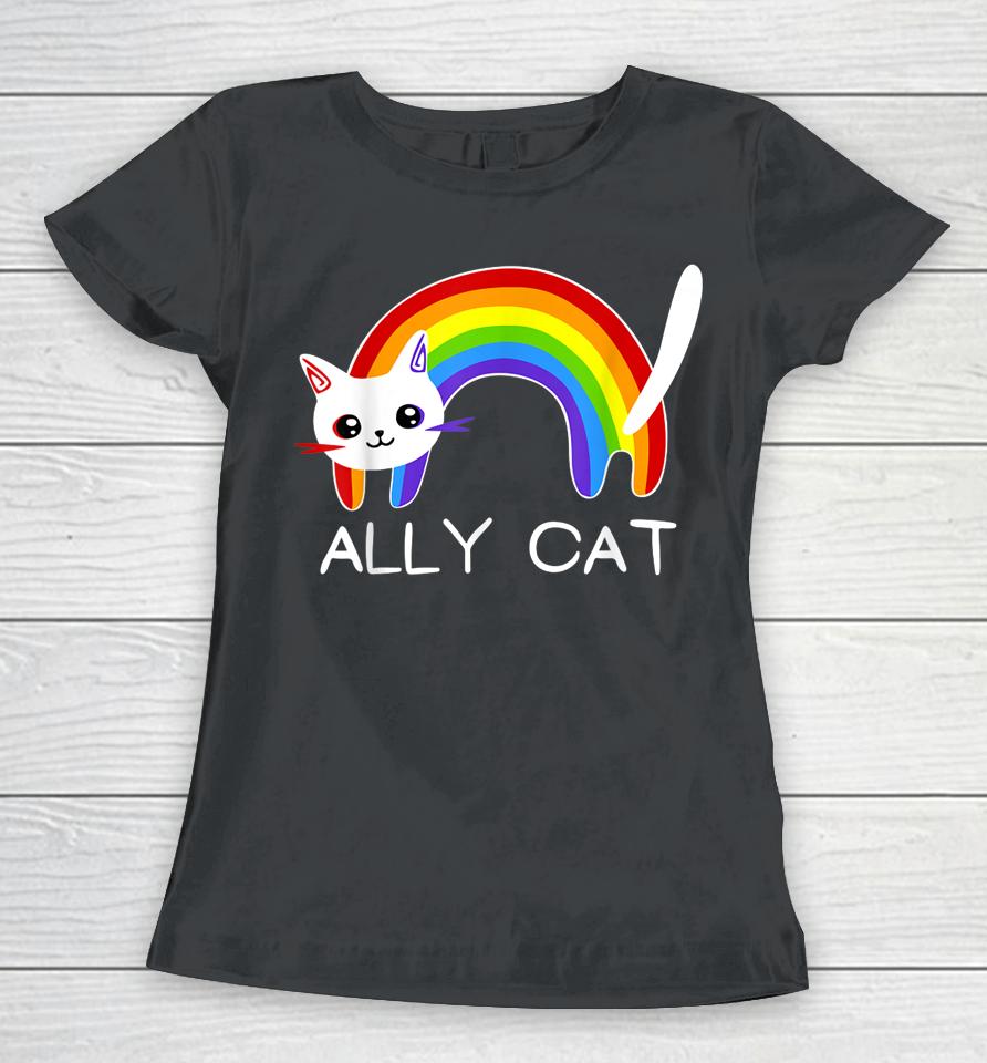 Cat Lgbt Rainbow Flag Gay Pride Month Women T-Shirt