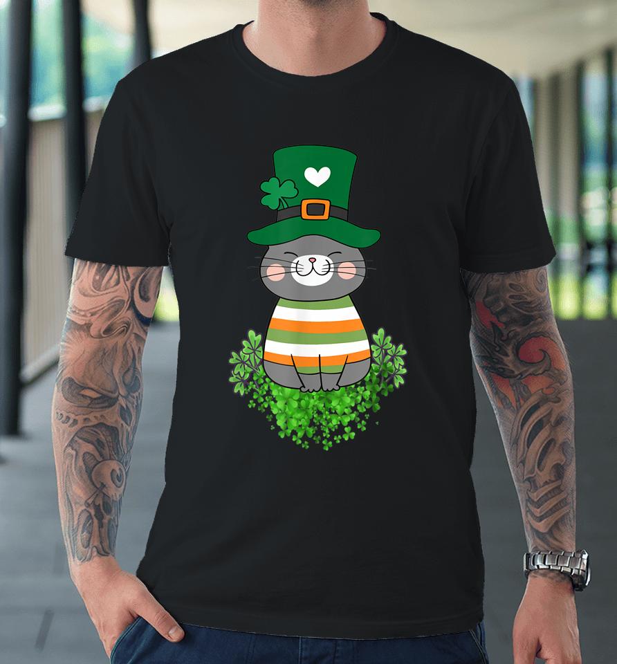 Cat Lover Shamrock St Patrick's Day Premium T-Shirt