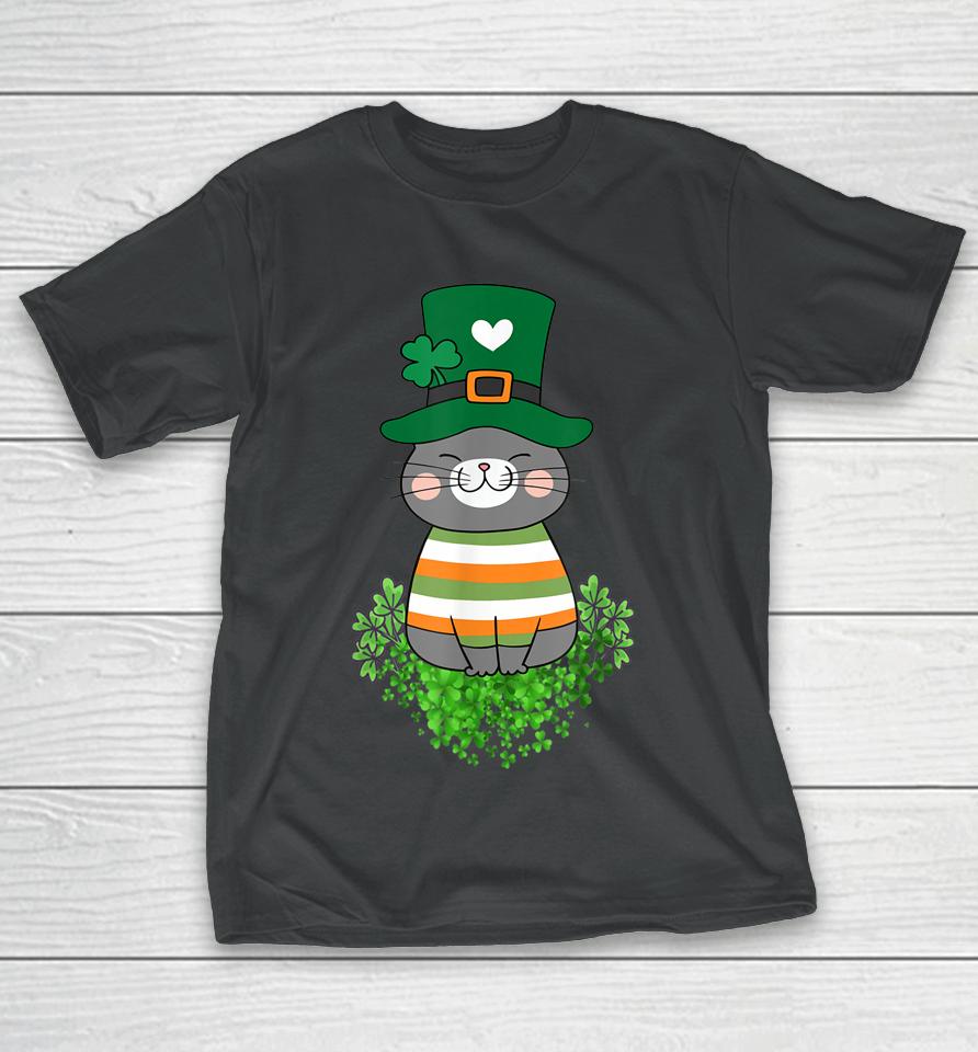 Cat Lover Shamrock St Patrick's Day T-Shirt