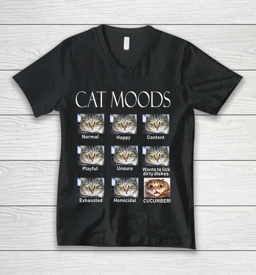 Cat Moods Unisex V-Neck T-Shirt