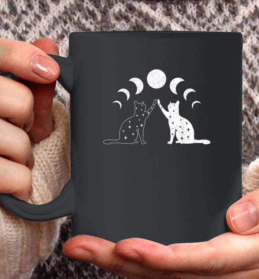 Cat Moon Vintage Witchy Cat Lovers And Celestial Enthusiasts Coffee Mug