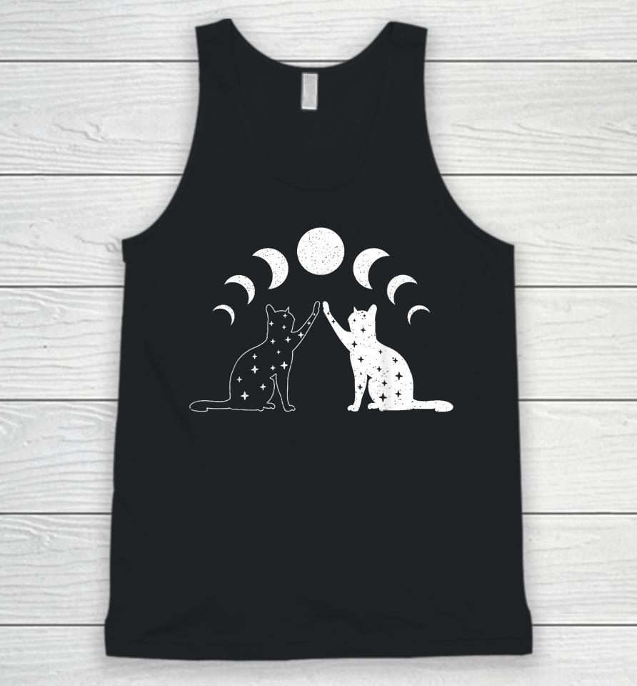 Cat Moon Vintage Witchy Cat Lovers And Celestial Enthusiasts Unisex Tank Top