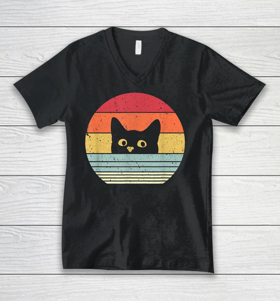 Cat Retro Unisex V-Neck T-Shirt