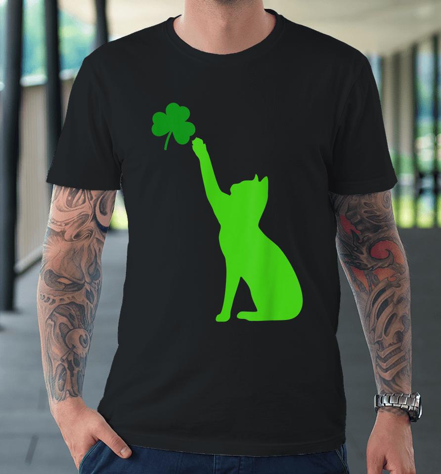 Cat Shamrock Saint Patrick's Day Premium T-Shirt