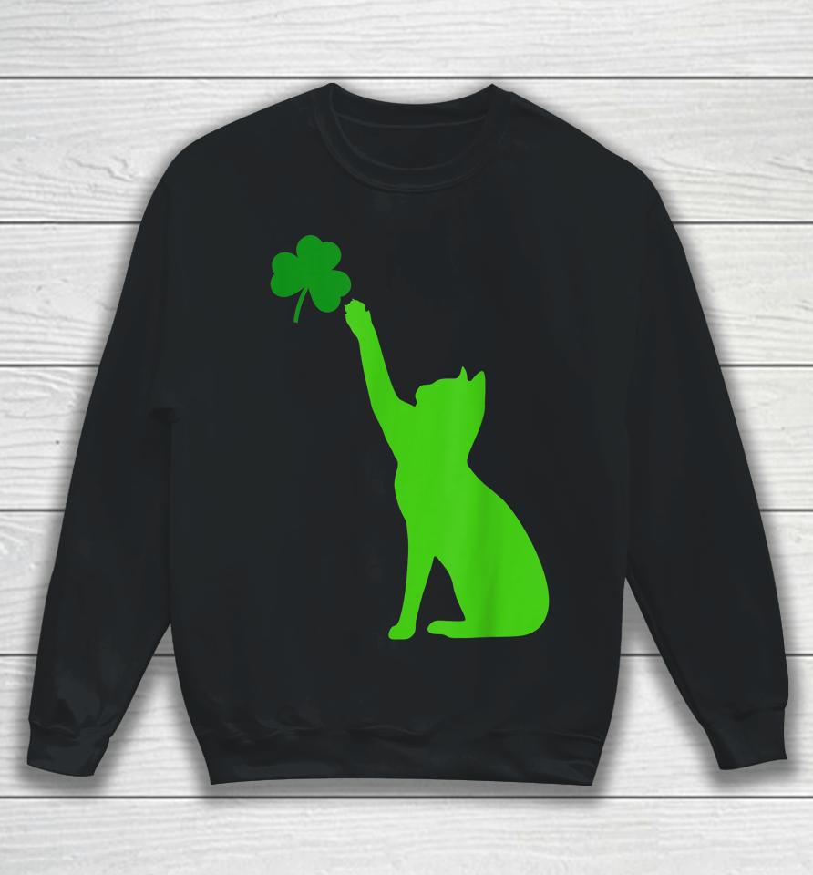 Cat Shamrock Saint Patrick's Day Sweatshirt