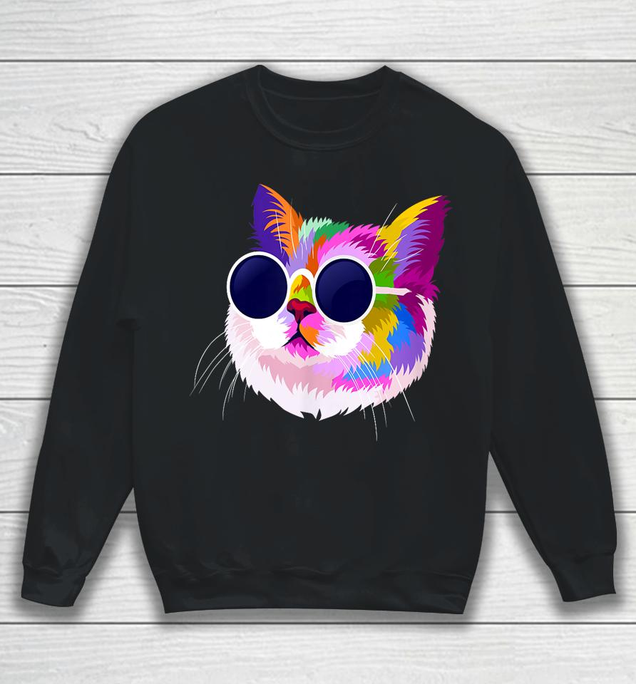 Cat Shirt Funny Cat Gift Women Tees Mens Girls Boys Sweatshirt