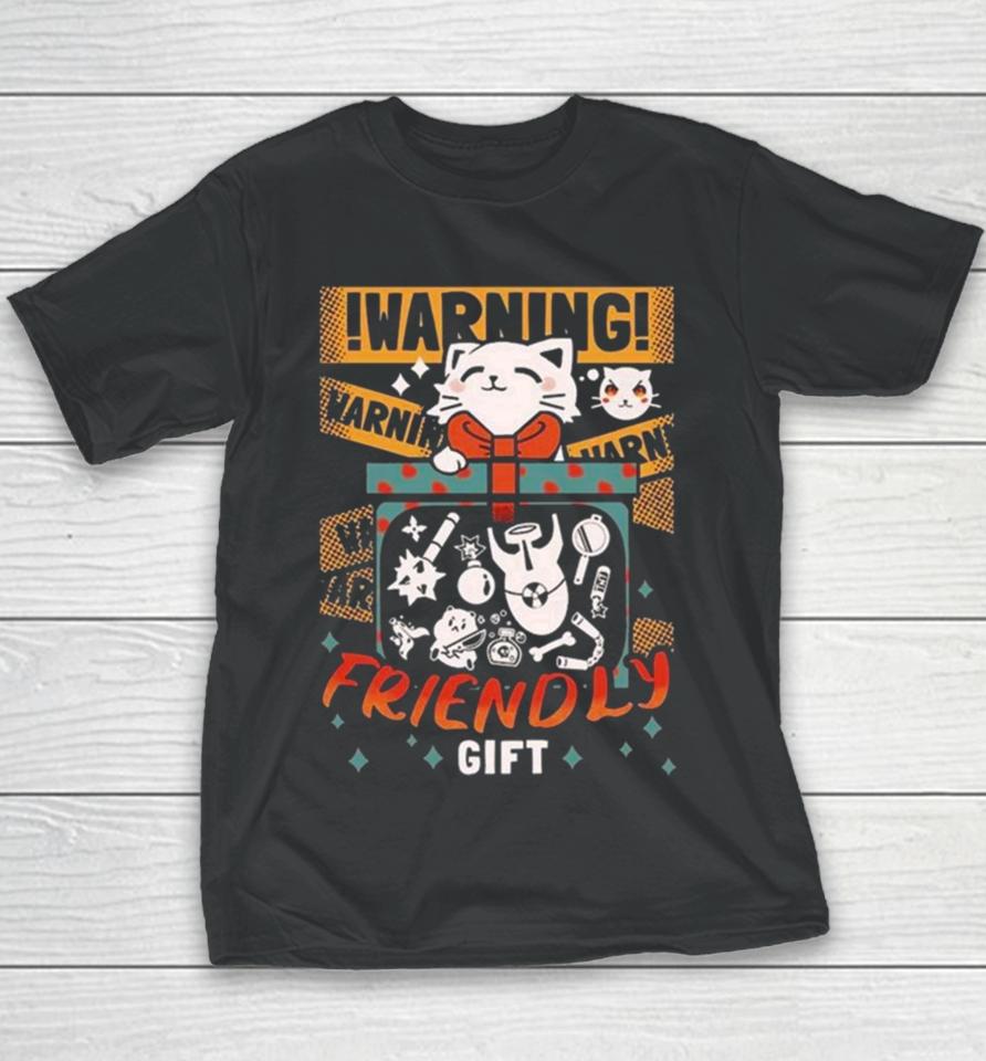 Cat Warning Friendly Gift Youth T-Shirt
