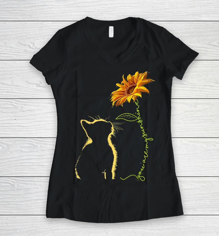Cat You Are My Sunshine Women V-Neck T-Shirt