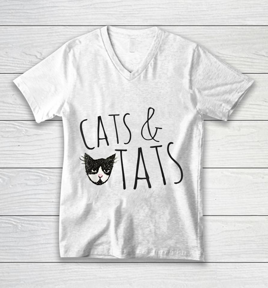 Cats And Tats Unisex V-Neck T-Shirt
