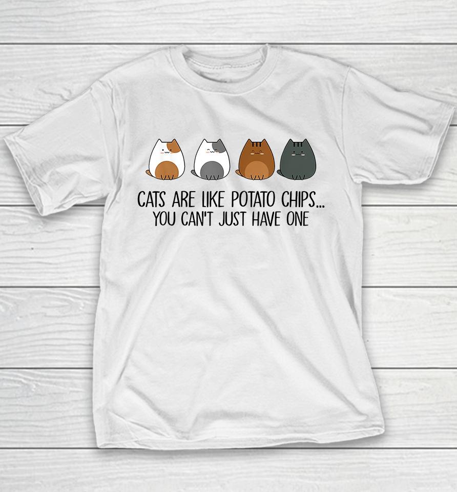 Cats Are Like Potato Chips You Can't Just Have One Youth T-Shirt