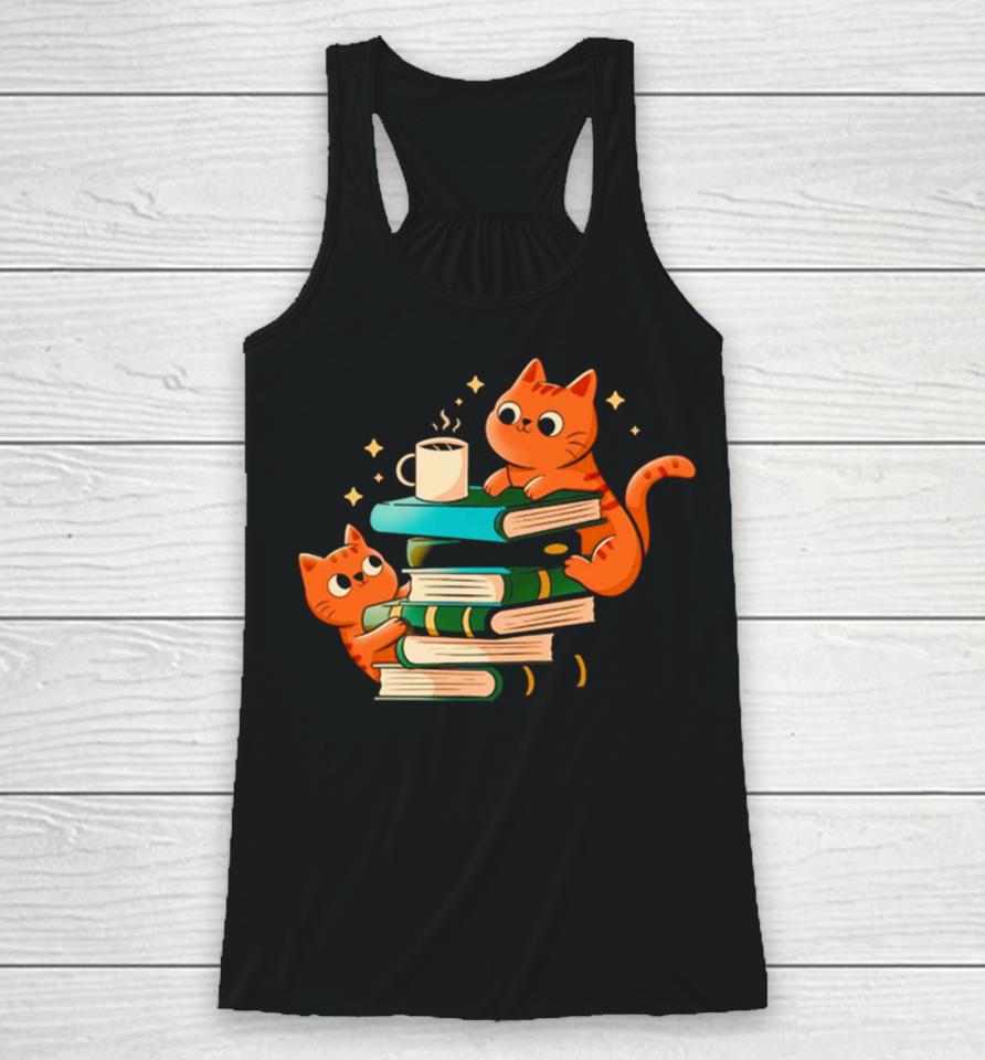 Cats Books And Coffee Racerback Tank