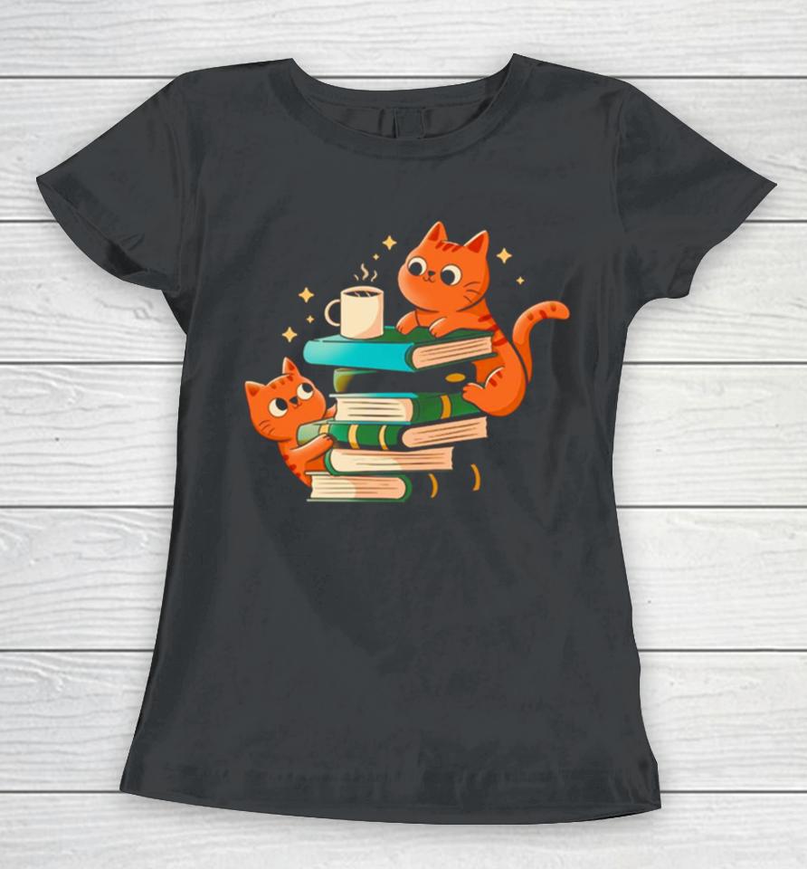 Cats Books And Coffee Women T-Shirt