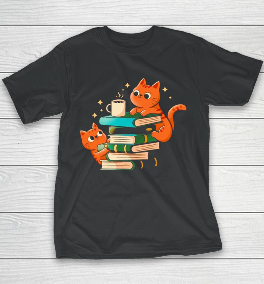 Cats Books And Coffee Youth T-Shirt