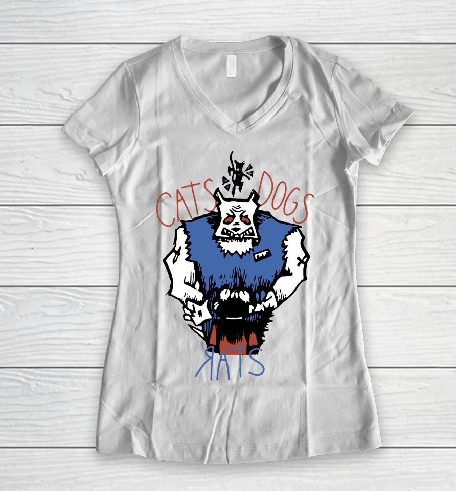 Cats Dogs And Rats Women V-Neck T-Shirt