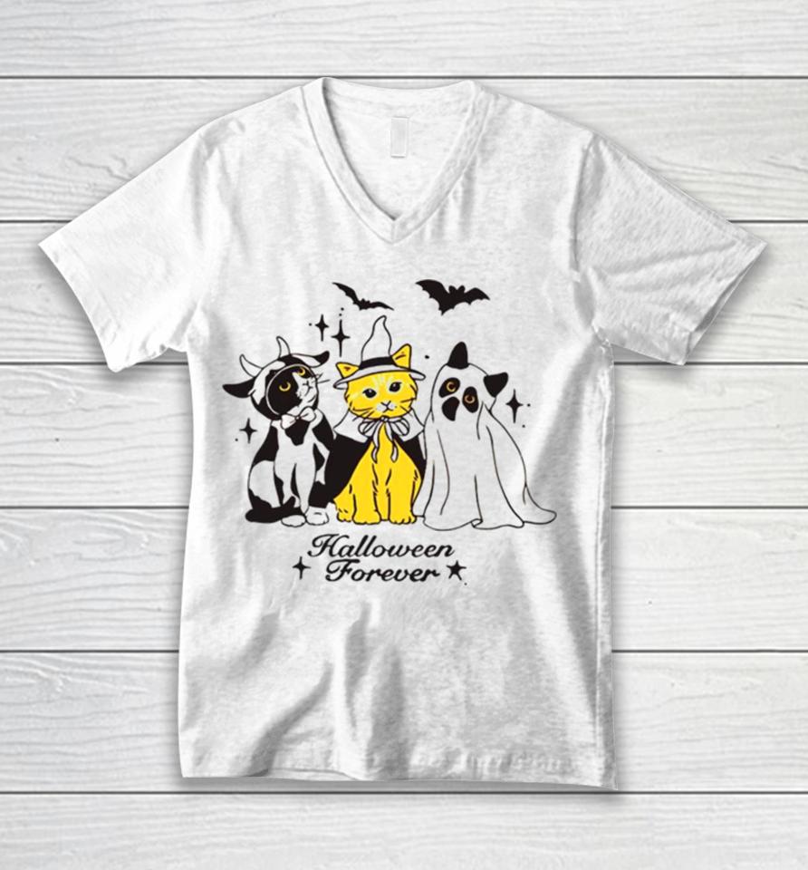 Cats Halloween Forever Unisex V-Neck T-Shirt