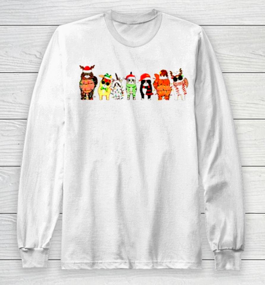 Cats Meowy Christmas Cat Lover Long Sleeve T-Shirt