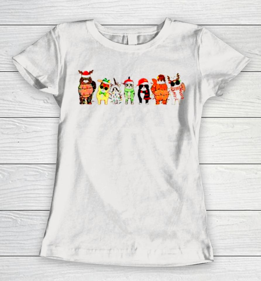 Cats Meowy Christmas Cat Lover Women T-Shirt