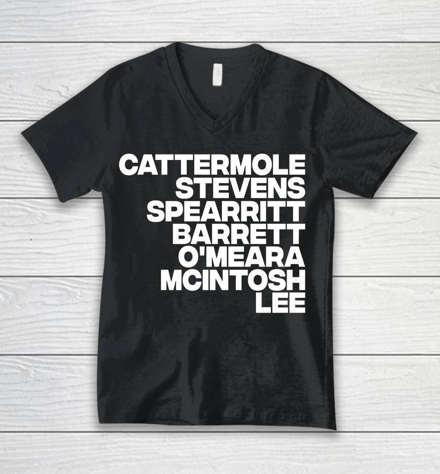 Cattermole Stevens Spearritt Barrett O'meara Mcintosh Lee Unisex V-Neck T-Shirt