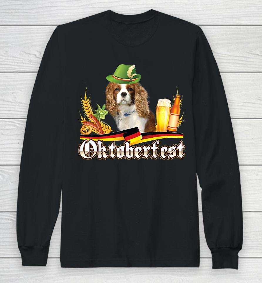 Cavalier King Charles Spaniel Dog Beer Oktoberfest Prost Long Sleeve T-Shirt
