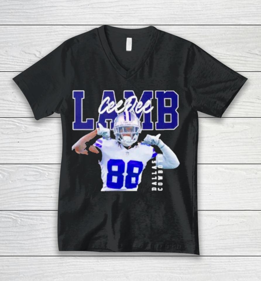 Ceedee Lamb Ceedee Lamb Dallas Cowboys Football Players Unisex V-Neck T-Shirt
