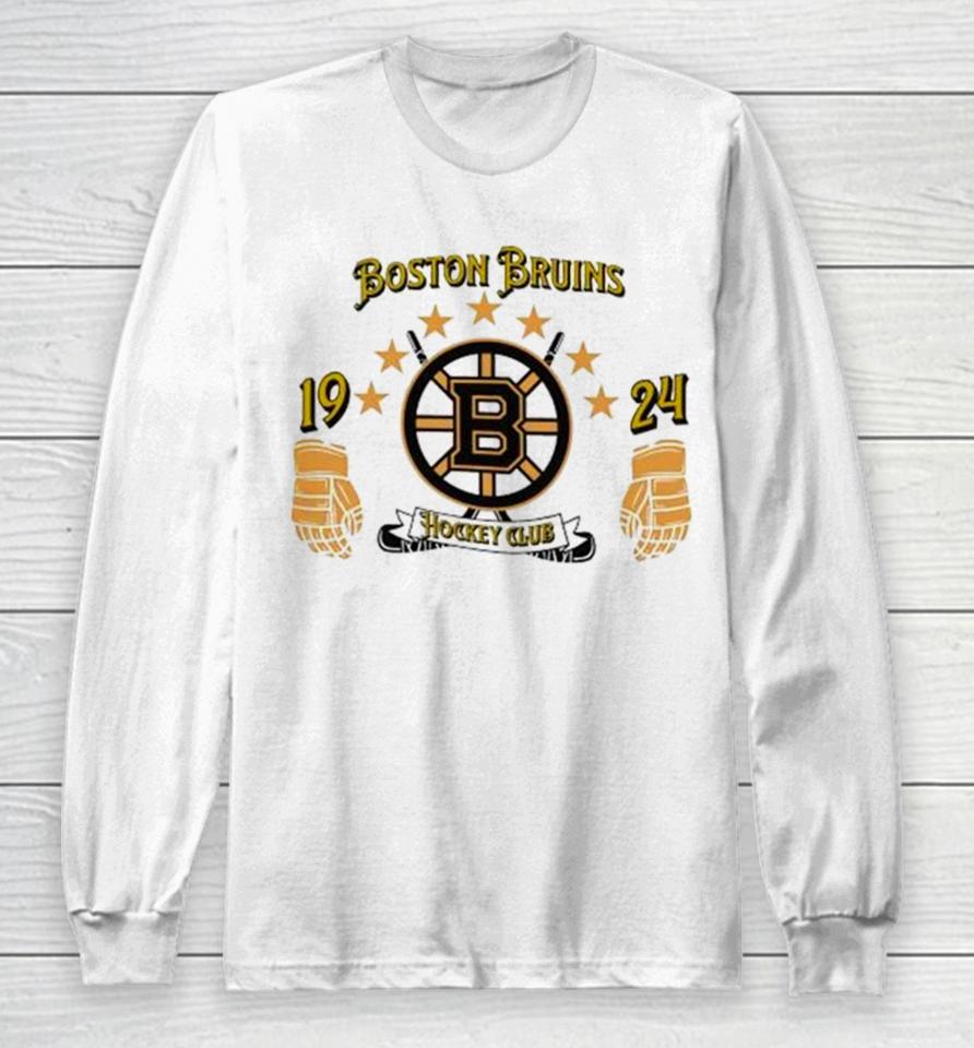 Celebrate 100 Year 1924 – 2024 Boston Bruins Logo Stars Long Sleeve T-Shirt