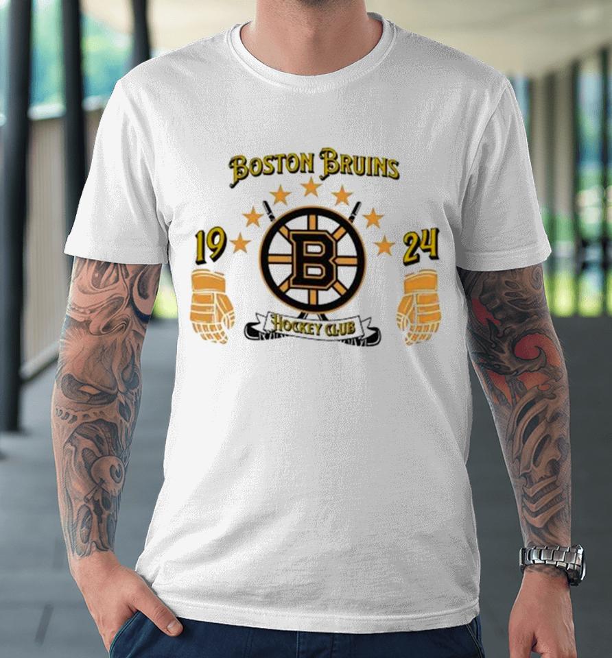 Celebrate 100 Year 1924 – 2024 Boston Bruins Logo Stars Premium T-Shirt