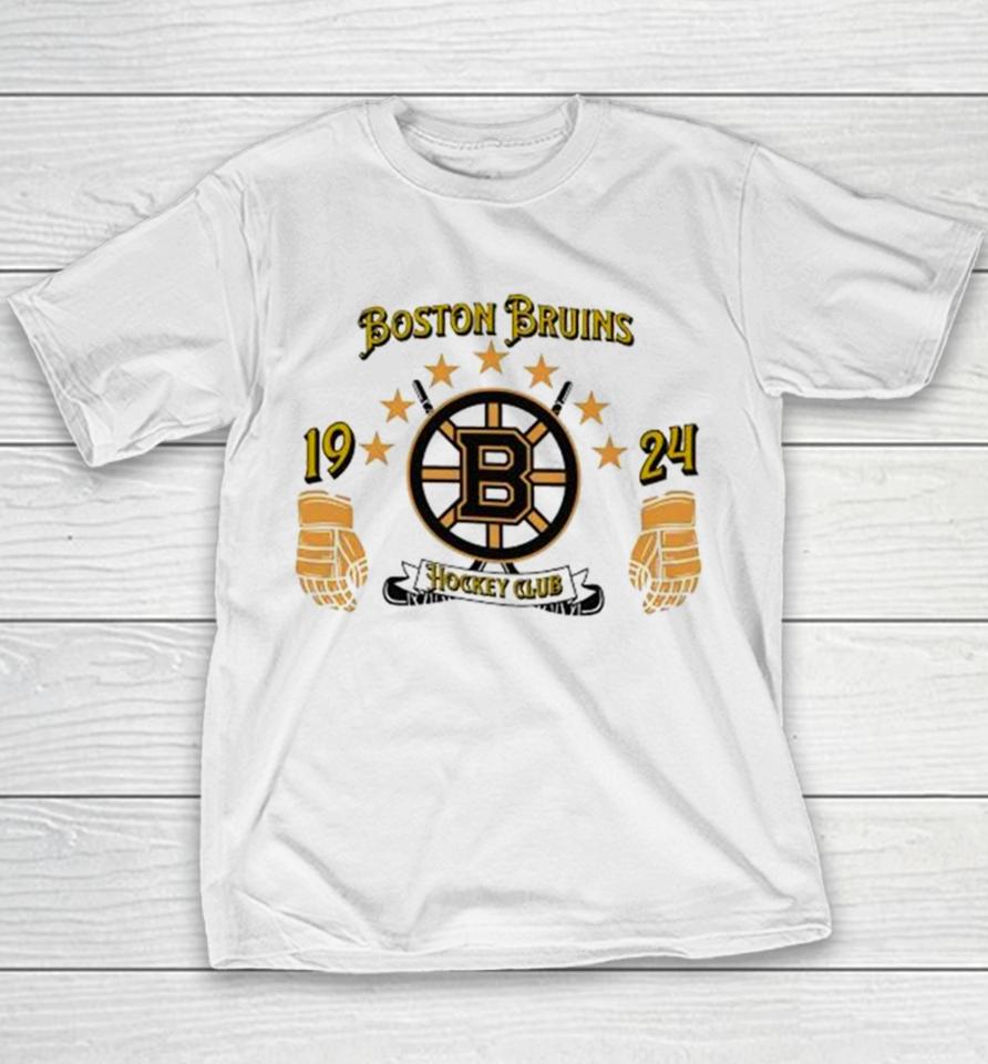 Celebrate 100 Year 1924 – 2024 Boston Bruins Logo Stars Youth T-Shirt