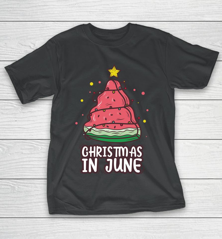 Celebrate Christmas In June With Watermelon Christmas Lights T-Shirt
