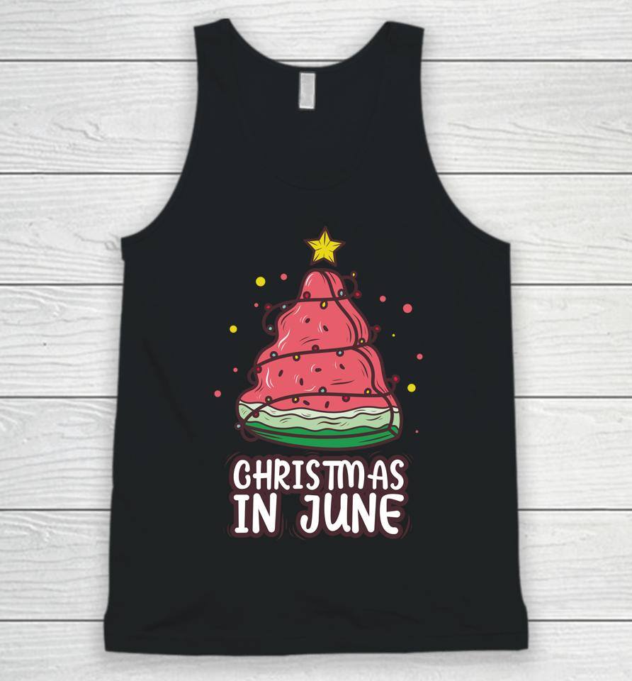 Celebrate Christmas In June With Watermelon Christmas Lights Unisex Tank Top