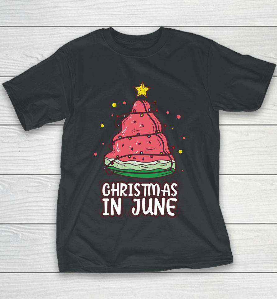 Celebrate Christmas In June With Watermelon Christmas Lights Youth T-Shirt
