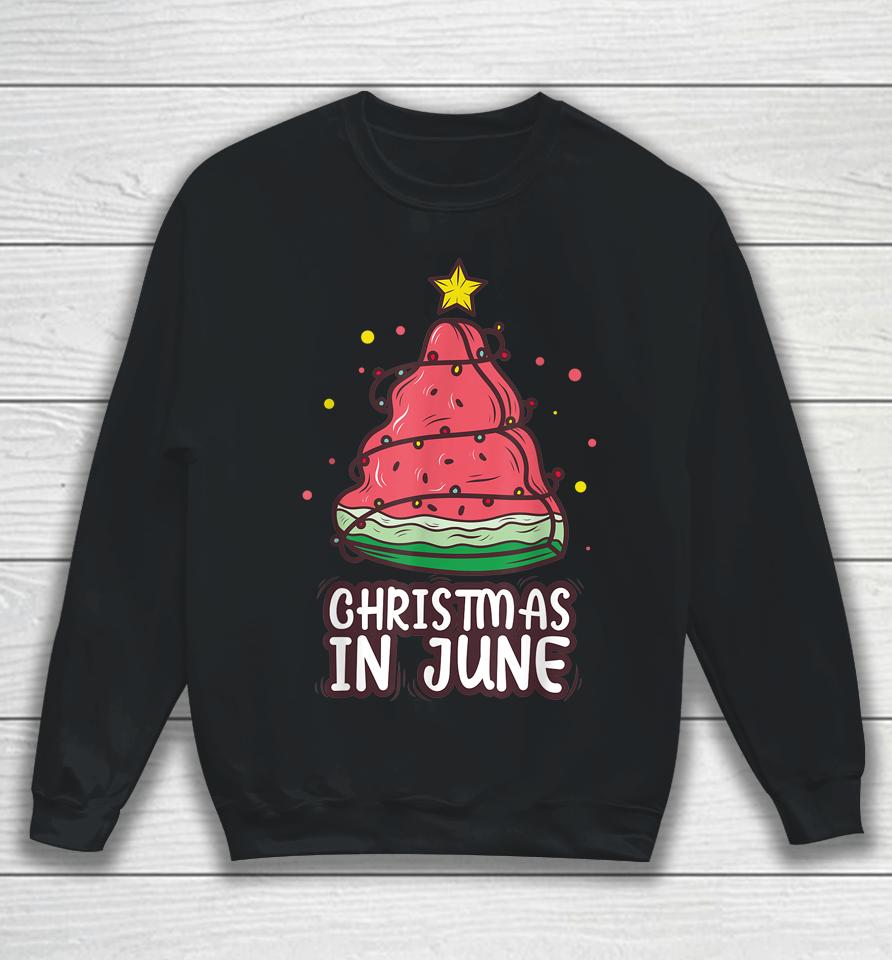 Celebrate Christmas In June With Watermelon Christmas Lights Sweatshirt