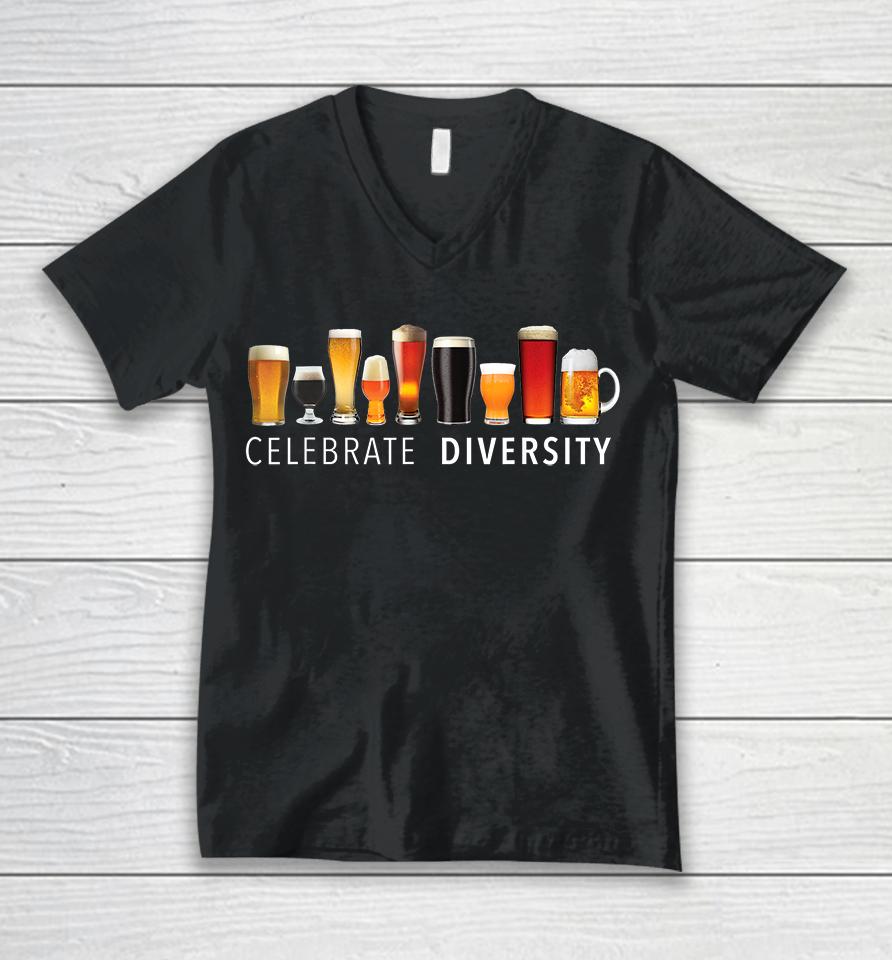 Celebrate Diversity Craft Beer Unisex V-Neck T-Shirt