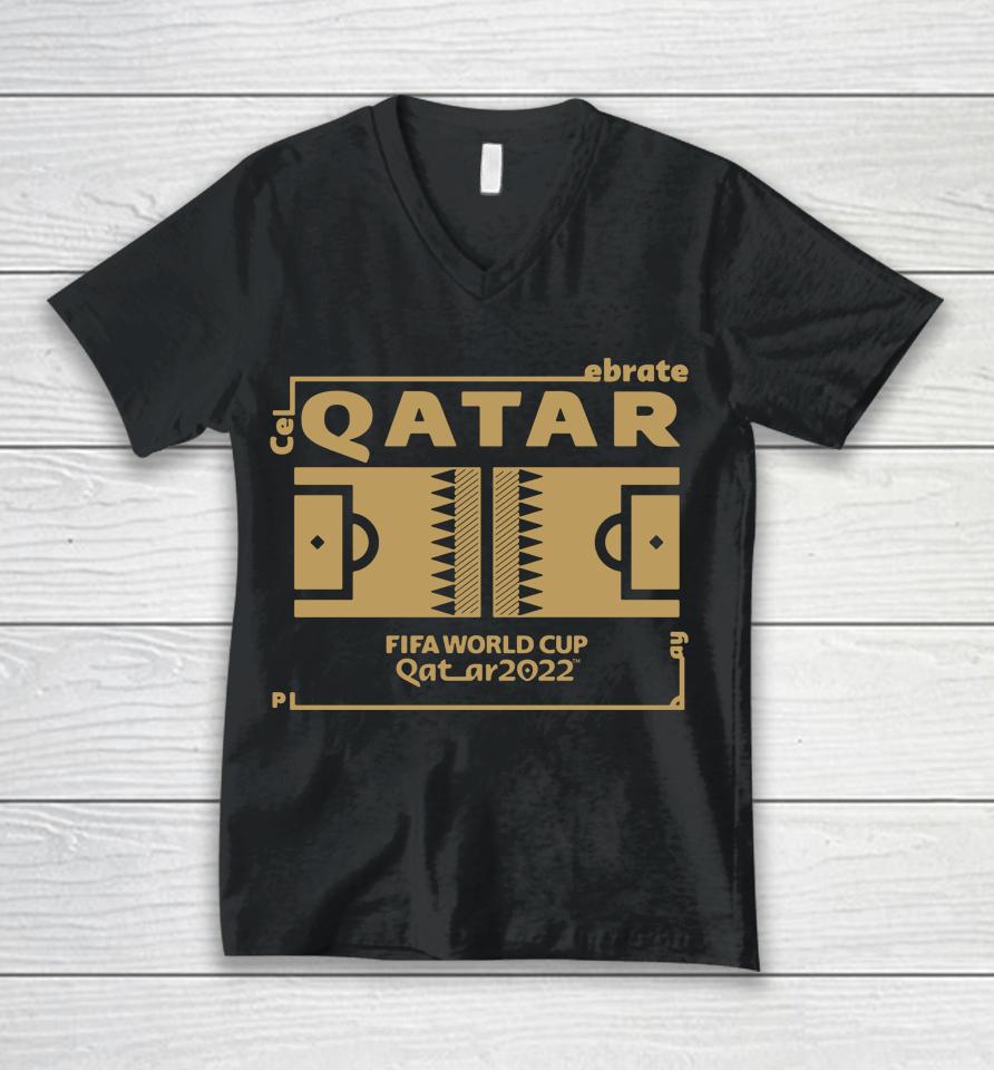 Celebrate England Fifa Qatar World Cup 2022 Futbol Nation Unisex V-Neck T-Shirt