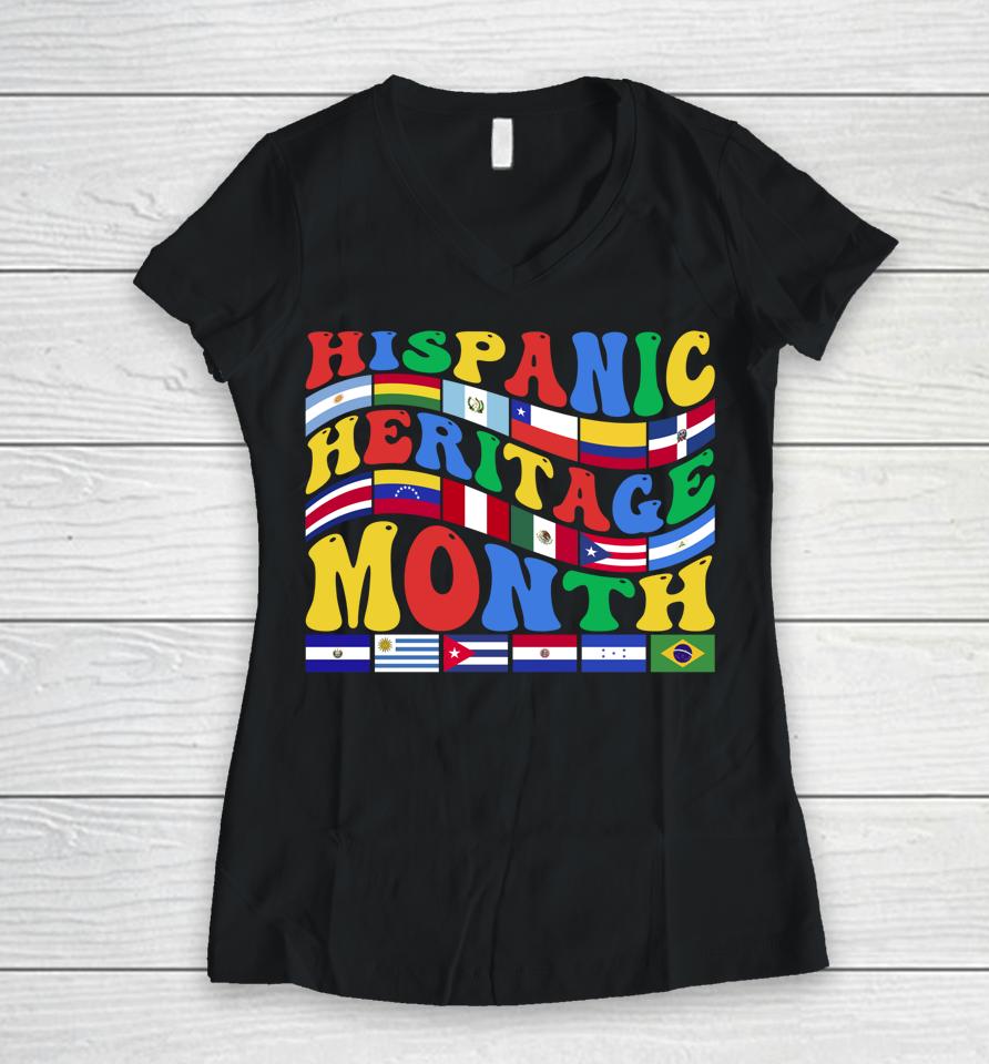 Celebrate Hispanic Heritage Month Celebrar Women V-Neck T-Shirt