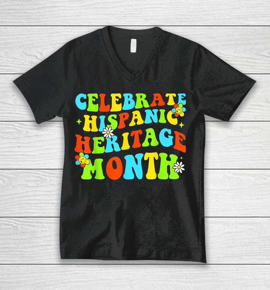 Celebrate Hispanic Heritage Month Countries Latino Pride Unisex V-Neck T-Shirt