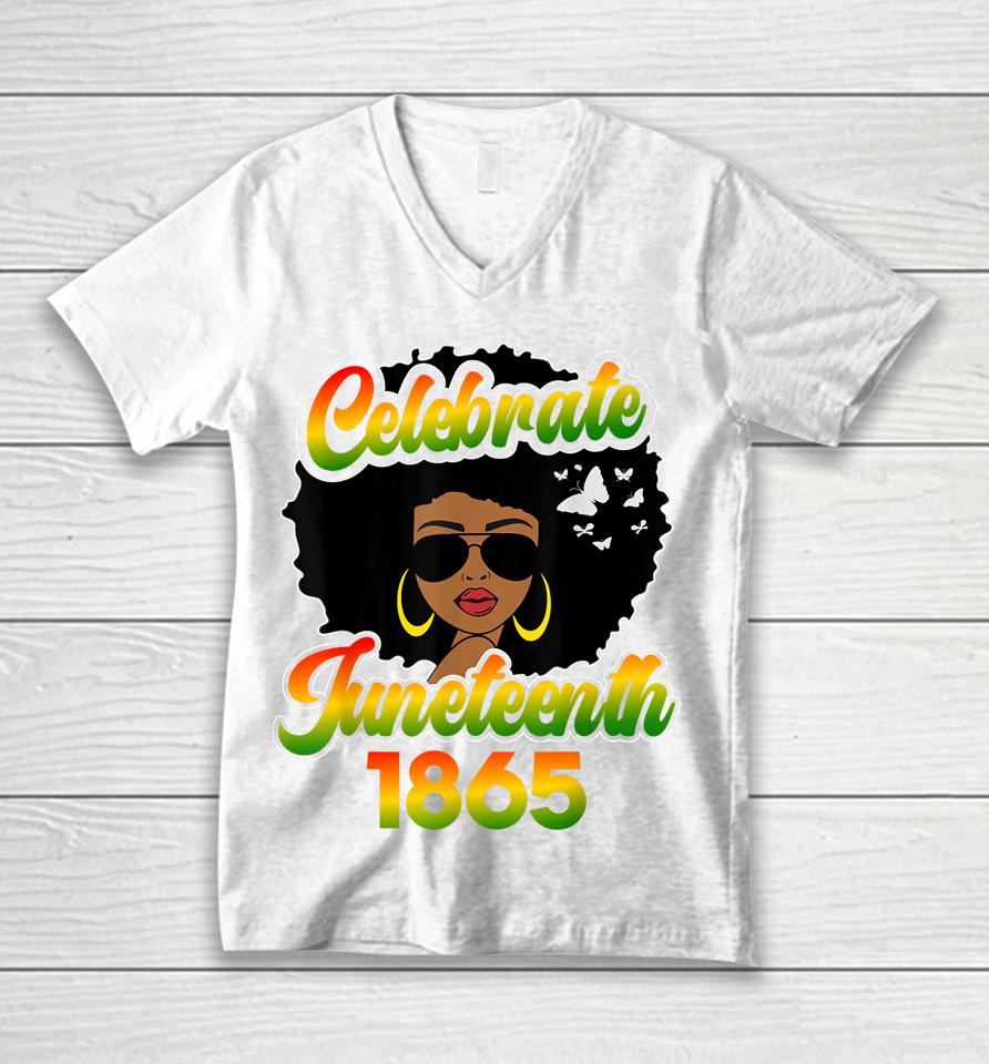 Celebrate Juneteenth Free-Ish Since 1865 Emancipation Blm Unisex V-Neck T-Shirt