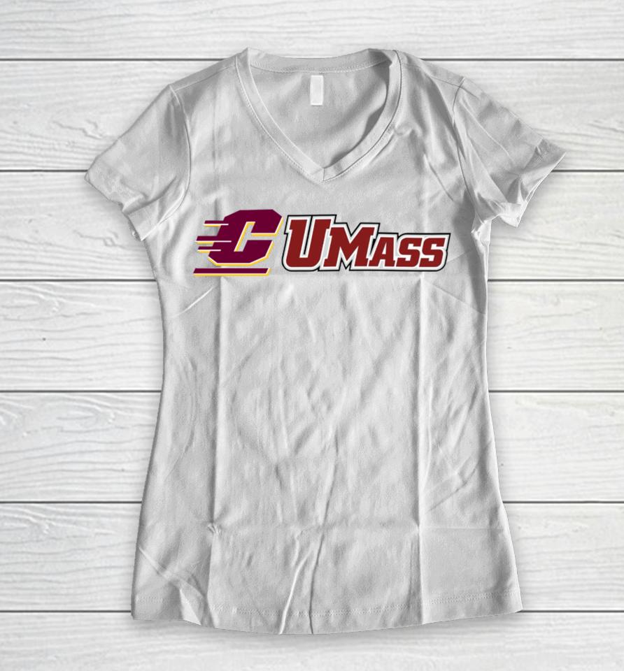 Central Michigan University Chippewas Cum Ass Women V-Neck T-Shirt