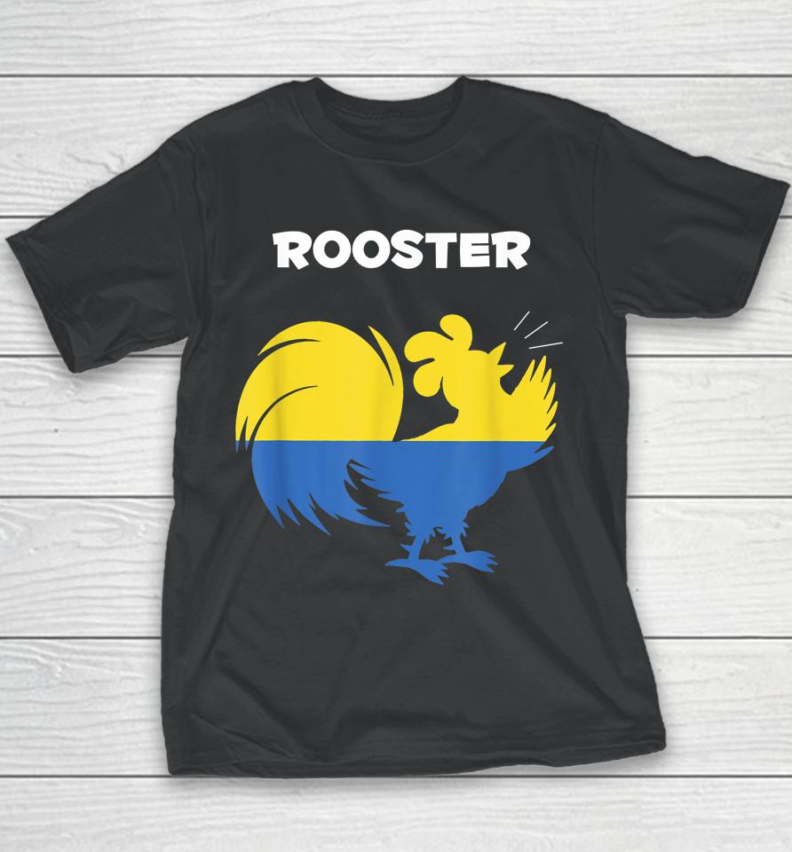 Ceramic Rooster Support Ukraine Funny Meme Ukrain Flag Youth T-Shirt