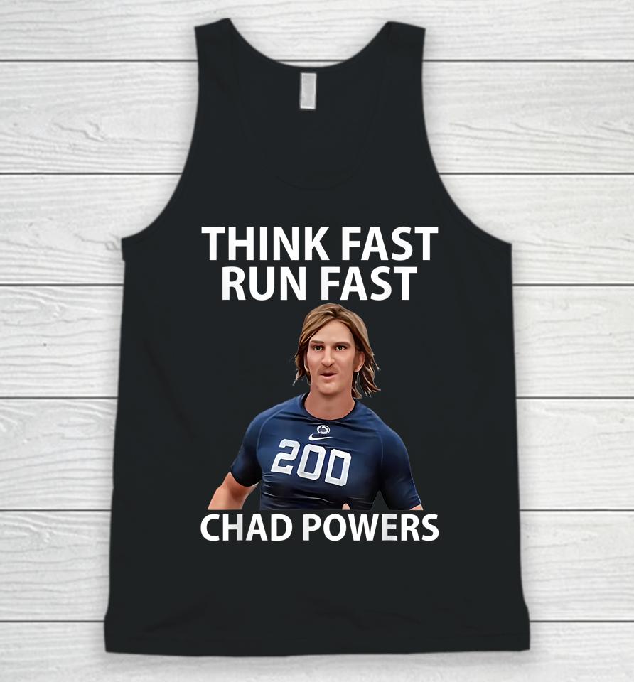 Chad Powers American Football Think Fast Run Fast Unisex Tank Top