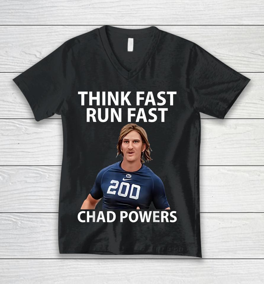 Chad Powers American Football Think Fast Run Fast Unisex V-Neck T-Shirt